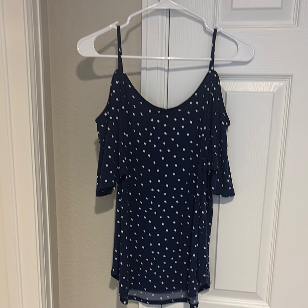 Kaileigh Blue Flutter Sleeve Blouse